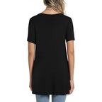 Women's Longline Leggings Fit Tunic Top Black