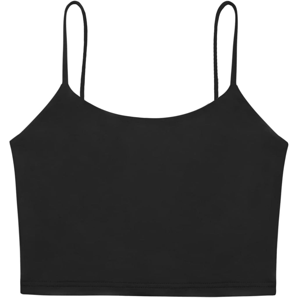 Women's Double Lined Camisole Tank Top Black