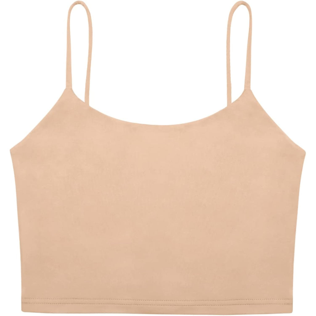 REORIA Women's Sexy Adjustable Spaghetti Strap Double Lined Seamless Camisole Tank Yoga Crop Tops