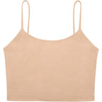 REORIA Women's Sexy Adjustable Spaghetti Strap Double Lined Seamless Camisole Tank Yoga Crop Tops