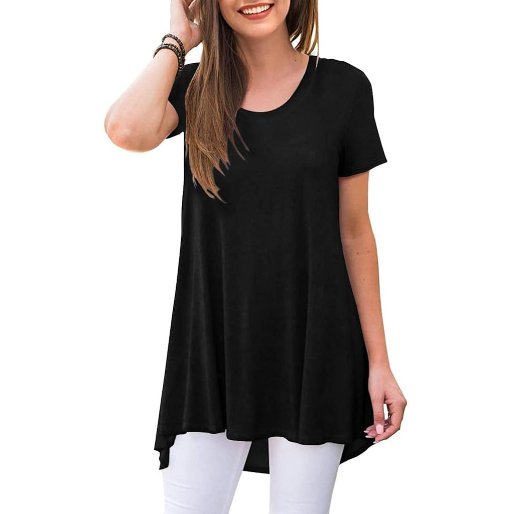 Women's Longline Leggings Fit Tunic Top Black
