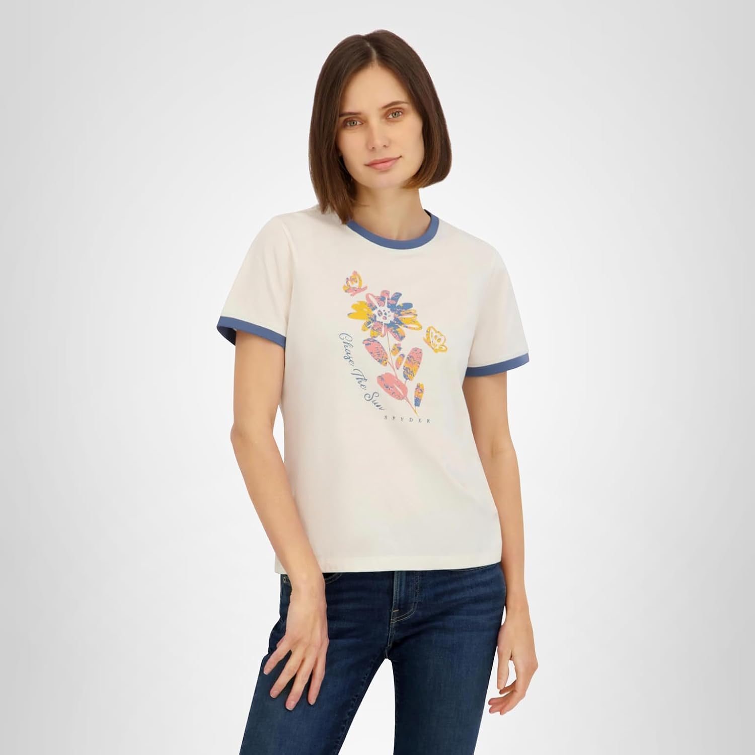 Spyder Women's Floral Chase The Sun Graphic Short Sleeve Tee T-Shirt