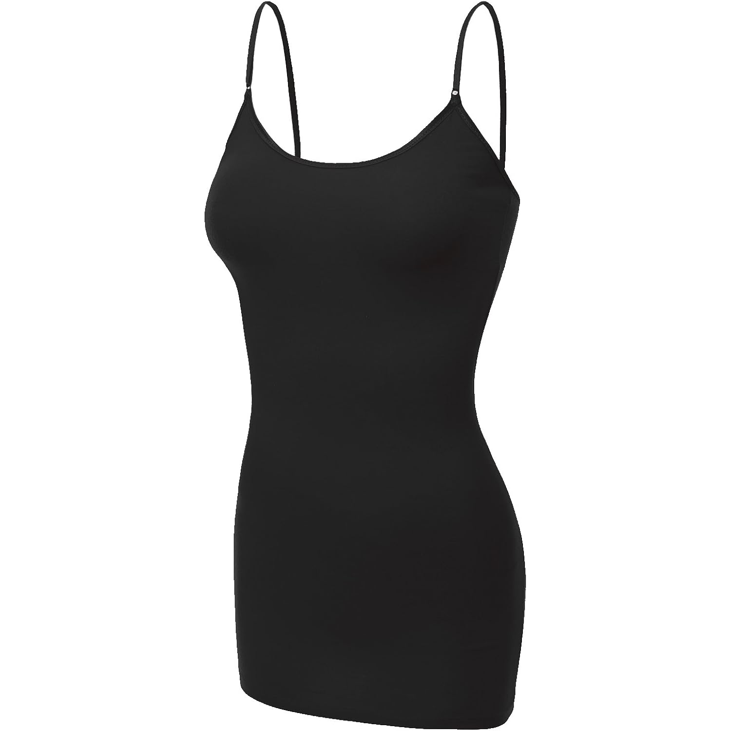Women's Long Cami Tunic Tank Top Black