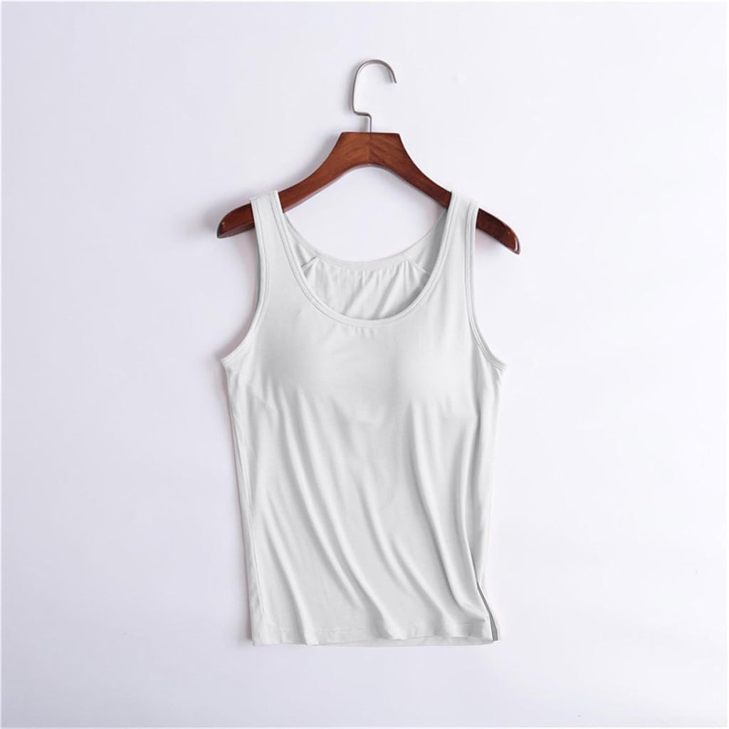 Tank Tops with Built In Bras - Women Padded Sports Cami Shirts Workout Yoga Camisole Tops Casual Comfy Undershirt