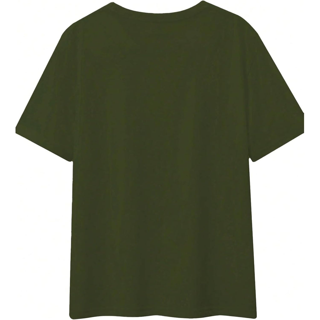 SOLY HUX Women's Plus Size Graphic Tees Camo Letter Shirts Short Sleeve Crew Neck Summer T-Shirt Tops