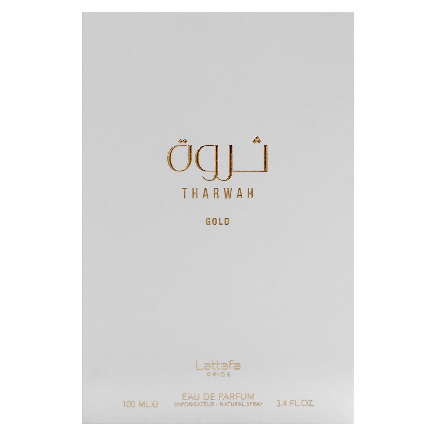 Lattafa Perfumes Tharwah Gold for Unisex Eau de Parfum Spray, 3.4 Ounce