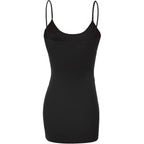 Women's Long Cami Tunic Tank Top Black