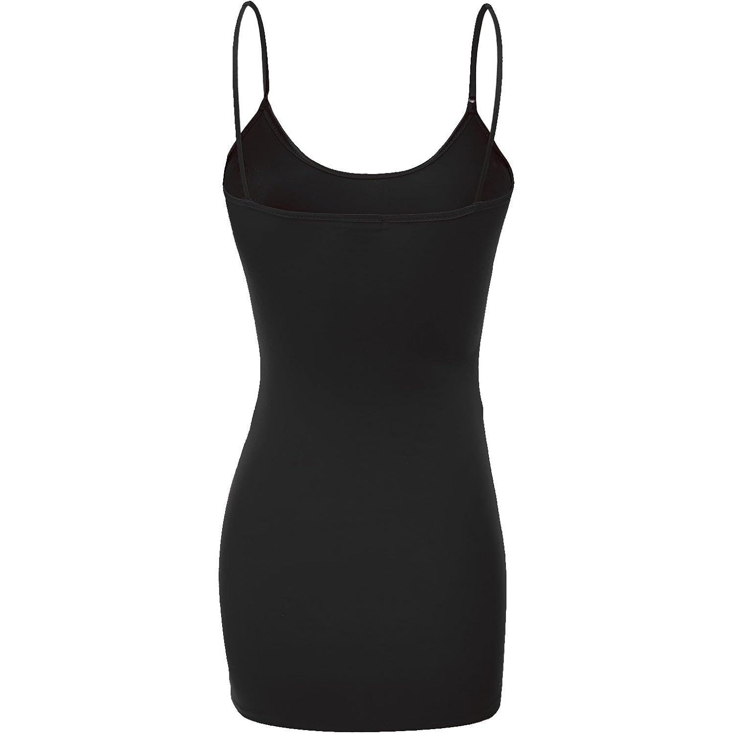 Women's Long Cami Tunic Tank Top Black