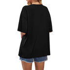 WIHOLL Oversized Tshirts for Women 2026 Summer Tops Short Sleeve V Neck Shirts Basic Tee