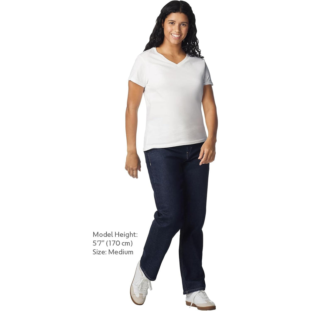 Gildan Women's Heavy Cotton V-Neck T-Shirt, 2-Pack