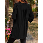 Women's Bell Sleeve Tunic Top Black