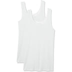 Women's Ribbed Scoop Neck Tank Top White