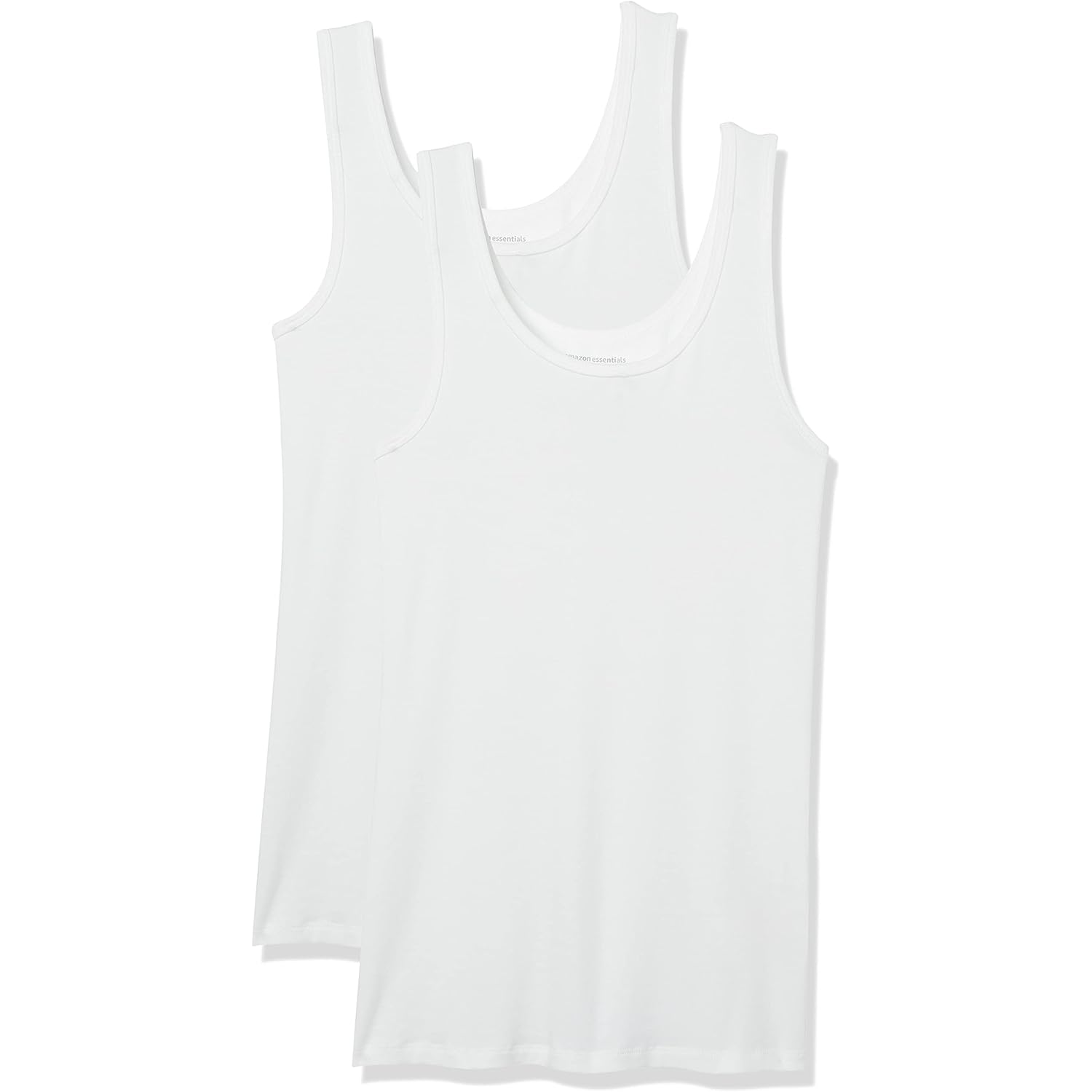 Women's Ribbed Scoop Neck Tank Top White