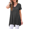 Women's Longline Leggings Fit Tunic Top Short Dark Grey