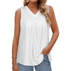 Women's Loose Fit V-Neck Tank Top Pure White