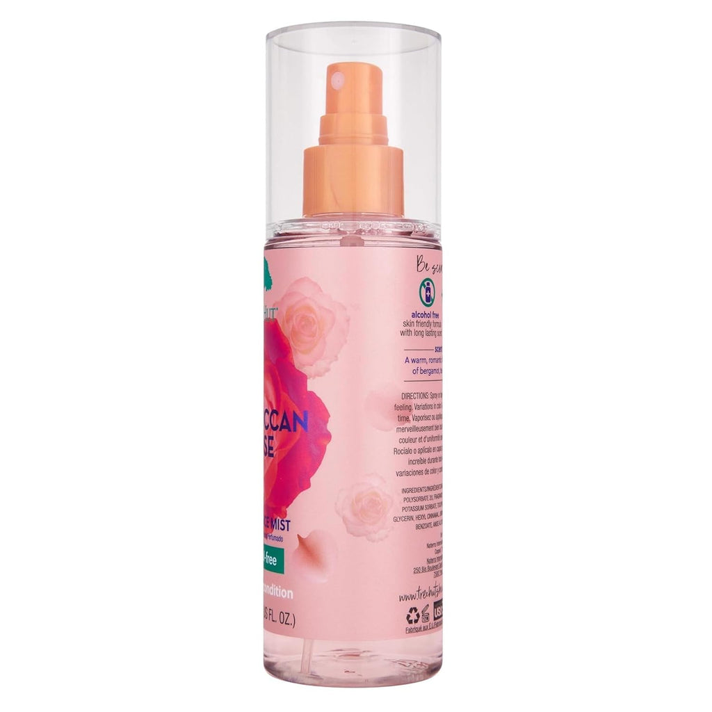 Tree Hut Moroccan Rose Hair & Body Mist, Hydrating & Alcohol-Free Body Spray, Fragrance with Bergamot, Tea Rose & Amber Notes, Alcohol-Free Formula, 6 Fl Oz.