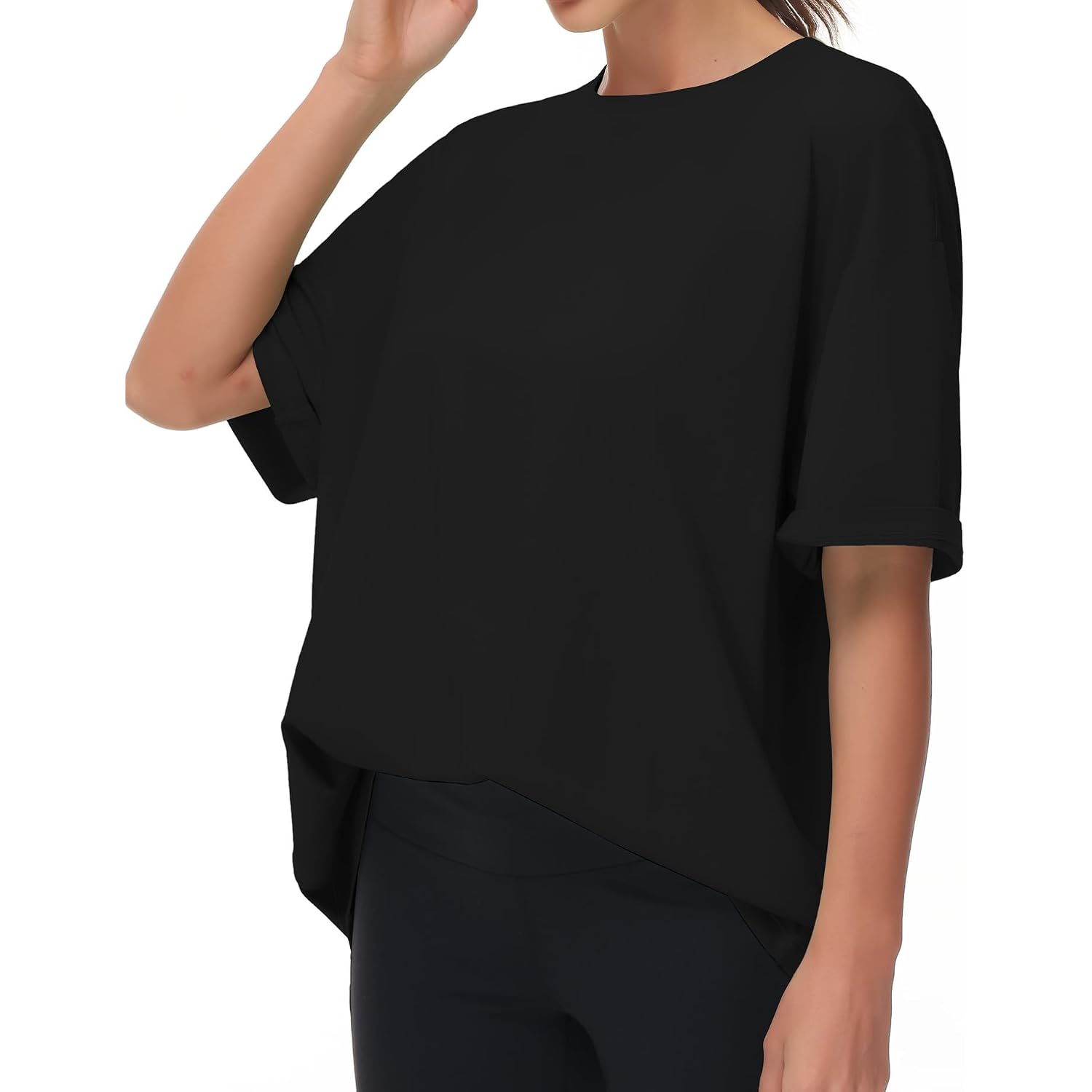 THE GYM PEOPLE Women's Casual Oversized T-Shirts Summer Crewneck Short Sleeve Workout Basic Tee Tops