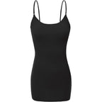 Women's Long Cami Tunic Tank Top Black