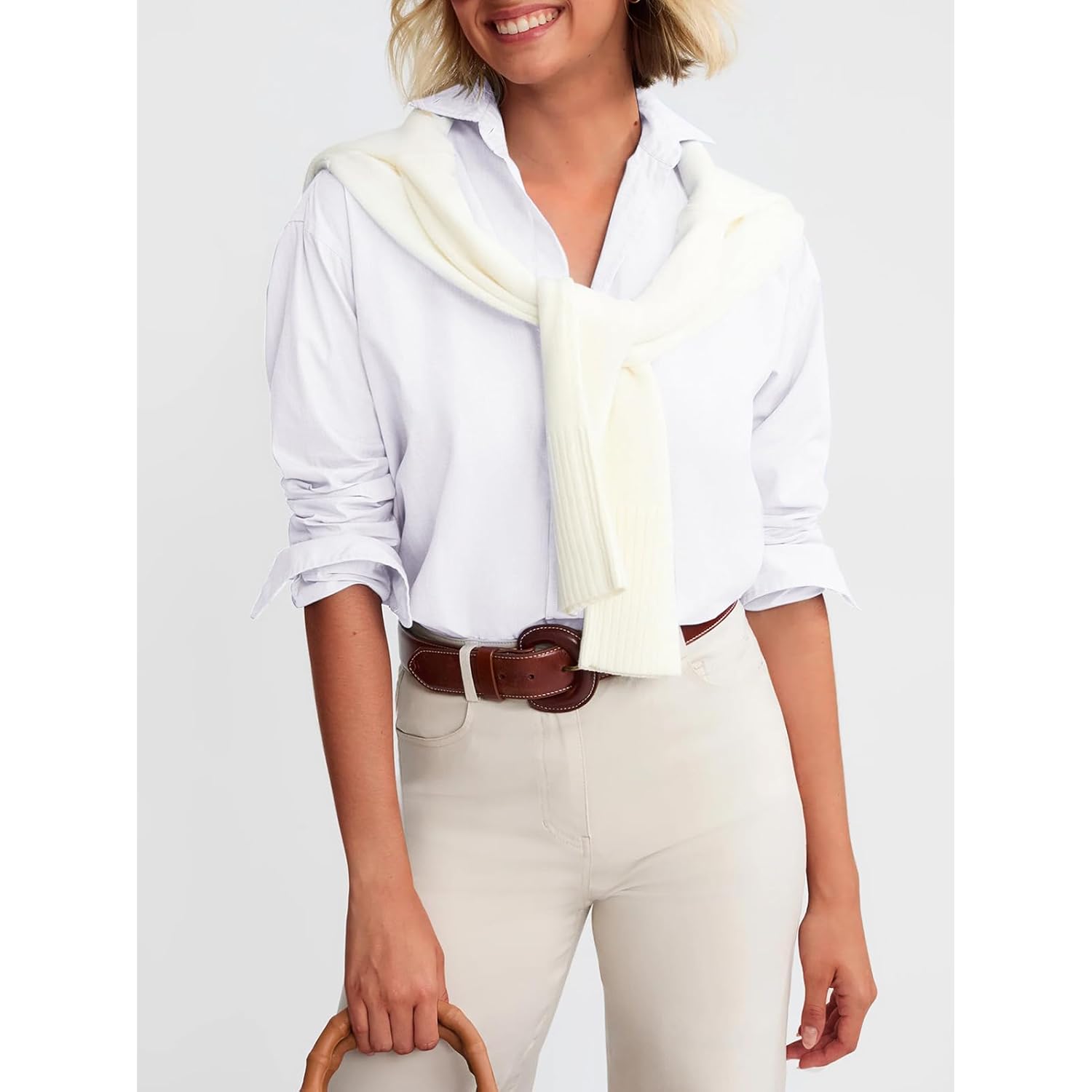 Women's Cotton Oxford  Button Down Shirt White