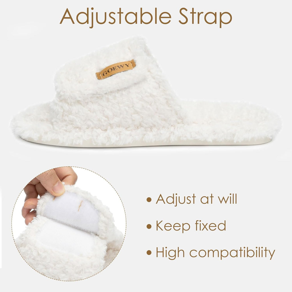 Women's Slippers Adjustable White