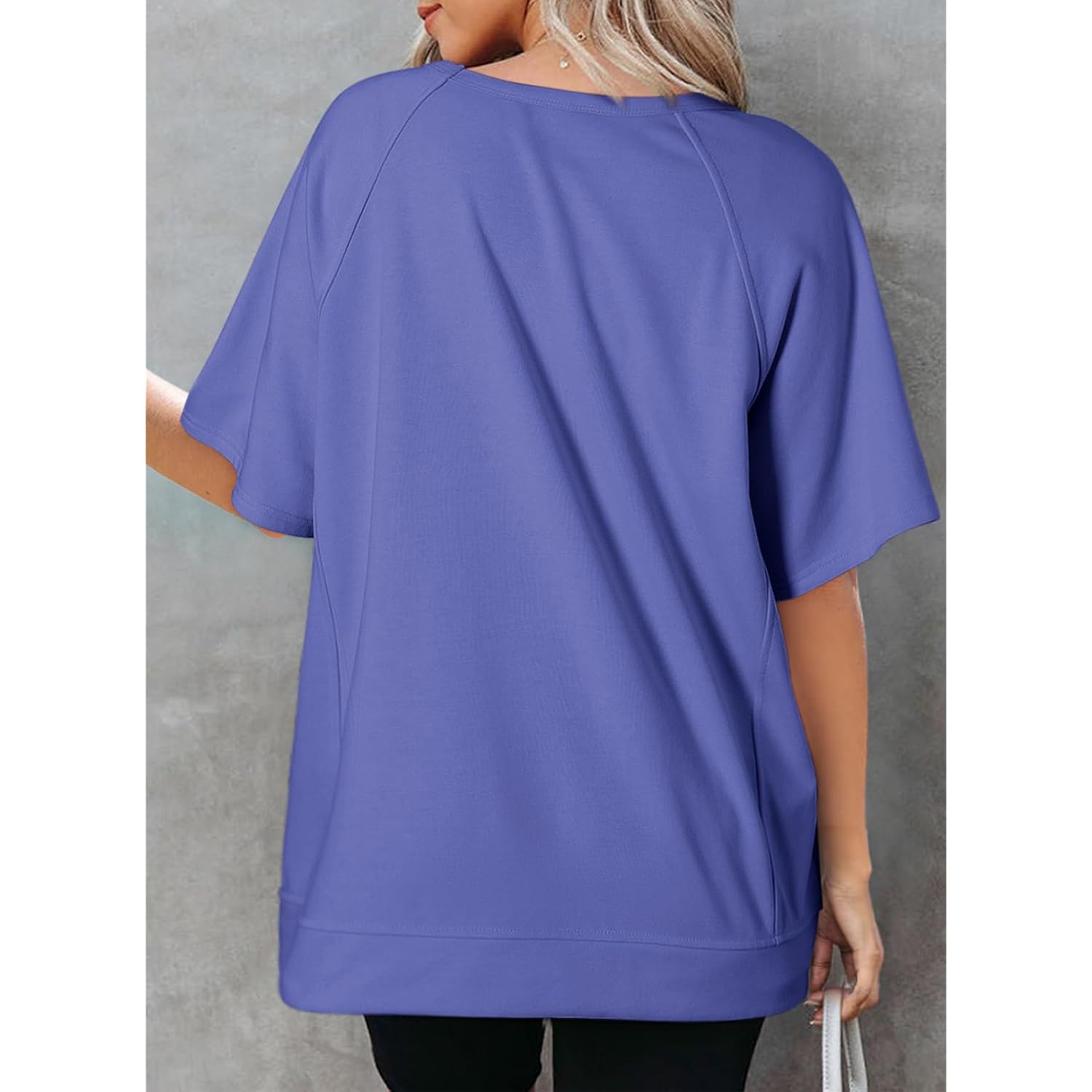 Dokotoo Oversized T Shirts for Women Crewneck Short Sleeve Casual Summer Tops Lightweight Loose High Low Blouse