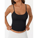 Trendy Queen Womens Summer Double Lined Adjustable Spaghetti Strap Tank Top