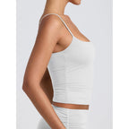 Women's Double Lined Scoop Neck Tank Top White