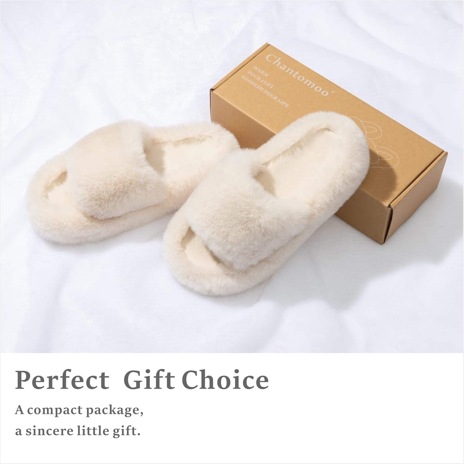 Women's Slippers Fur Beige