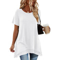 Women's Layered Chiffon Hem Tunic Top White