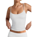 Women's Double Lined Scoop Neck Tank Top White