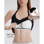 SUUKSESS Halter Tank Top for Women with Built in Bra Cotton Ribbed V Neck Cami