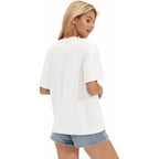 Stelle Non See Through Oversized T Shirts Women Crew Neck Short Sleeve Summer Tops Soft Basic Tee Shirt