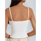 Women's Built-In Bra Crop Tank Top Black/White/Grey