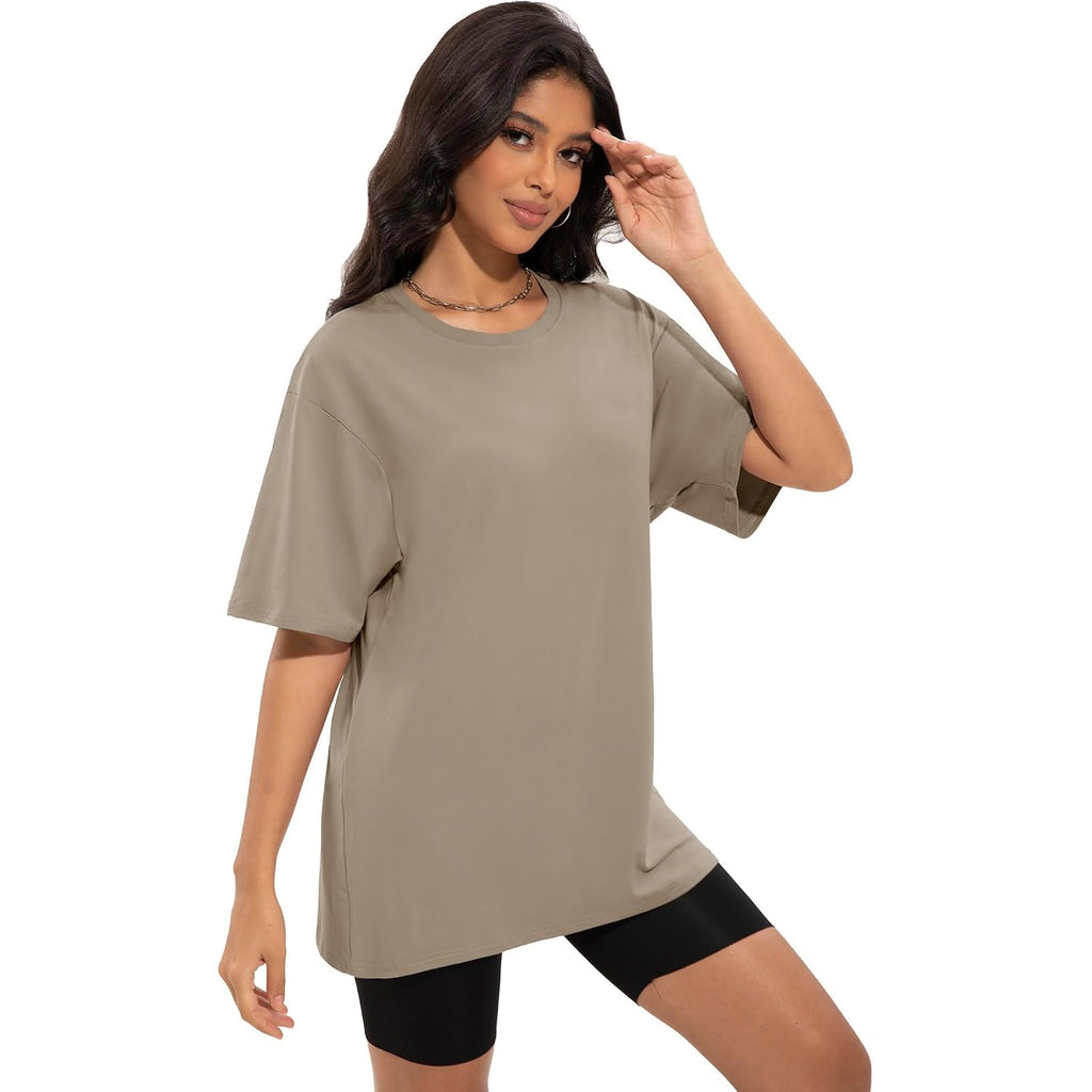 Siimcuzy 1/2/4 Pack Oversized Tshirts for Women, Loose Fit Crew Neck Summer Baggy Tops Workout Tees Plus Size T Shirts