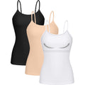 Women's Shelf Bra Camisole Tank Top White/Black/Nude