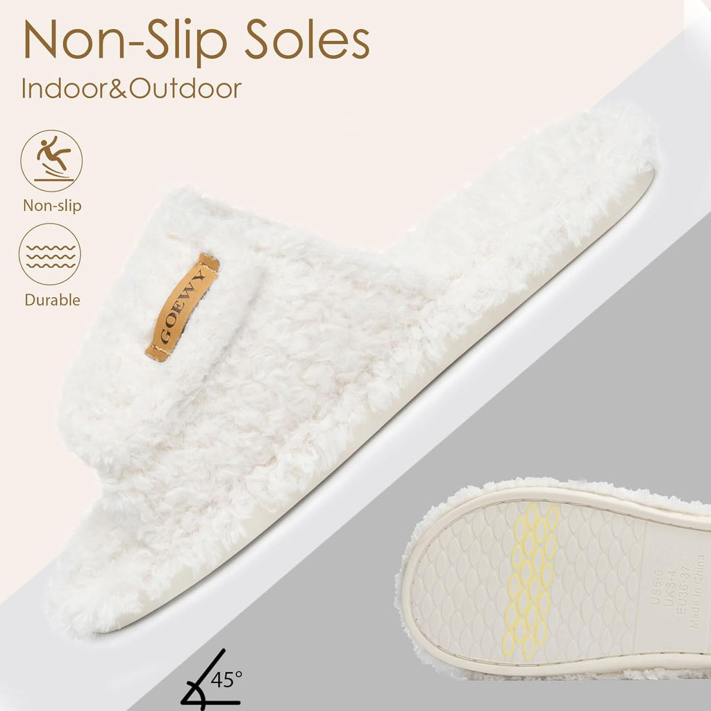 Women's Slippers Adjustable White