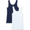 Women's Ribbed Scoop Neck Tank Top Navy/White