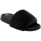 Women's Slippers Fuzzy Black