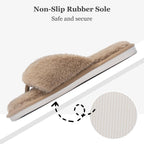 Women's Slippers Fluffy Dark Brown