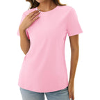 GKBK Women's T Shirts Cotton Short Sleeve Summer Tops Casual Soft Basic Tee | Crew Neck, Loose Fit, Comfortable and Breathable Material, Plain Shirt, 2026 Fall Outfits