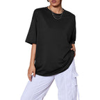 Kinglaman 5 Pack Womens Oversized T Shirts Crew Neck Loose Fit Short Sleeve Tshirts Summer Workout Plus Size Tee Tops