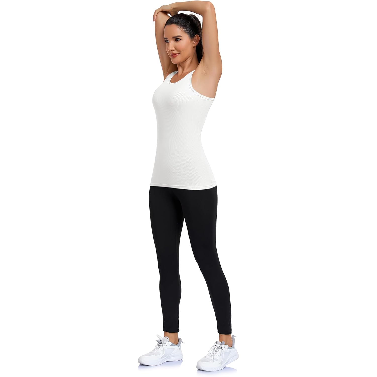 Women's Slim Fit Crewneck Tank Top White