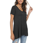 Women's Longline Leggings Fit Tunic Top Short Dark Grey