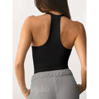 Women's Padded Racerback Tank Top Black
