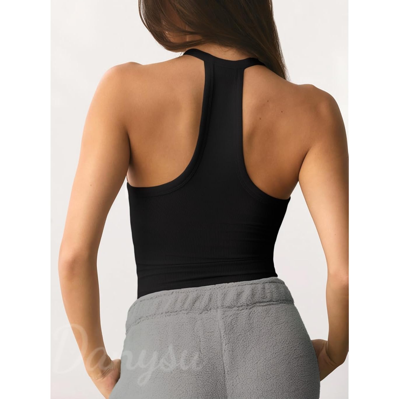Women's Padded Racerback Tank Top Black