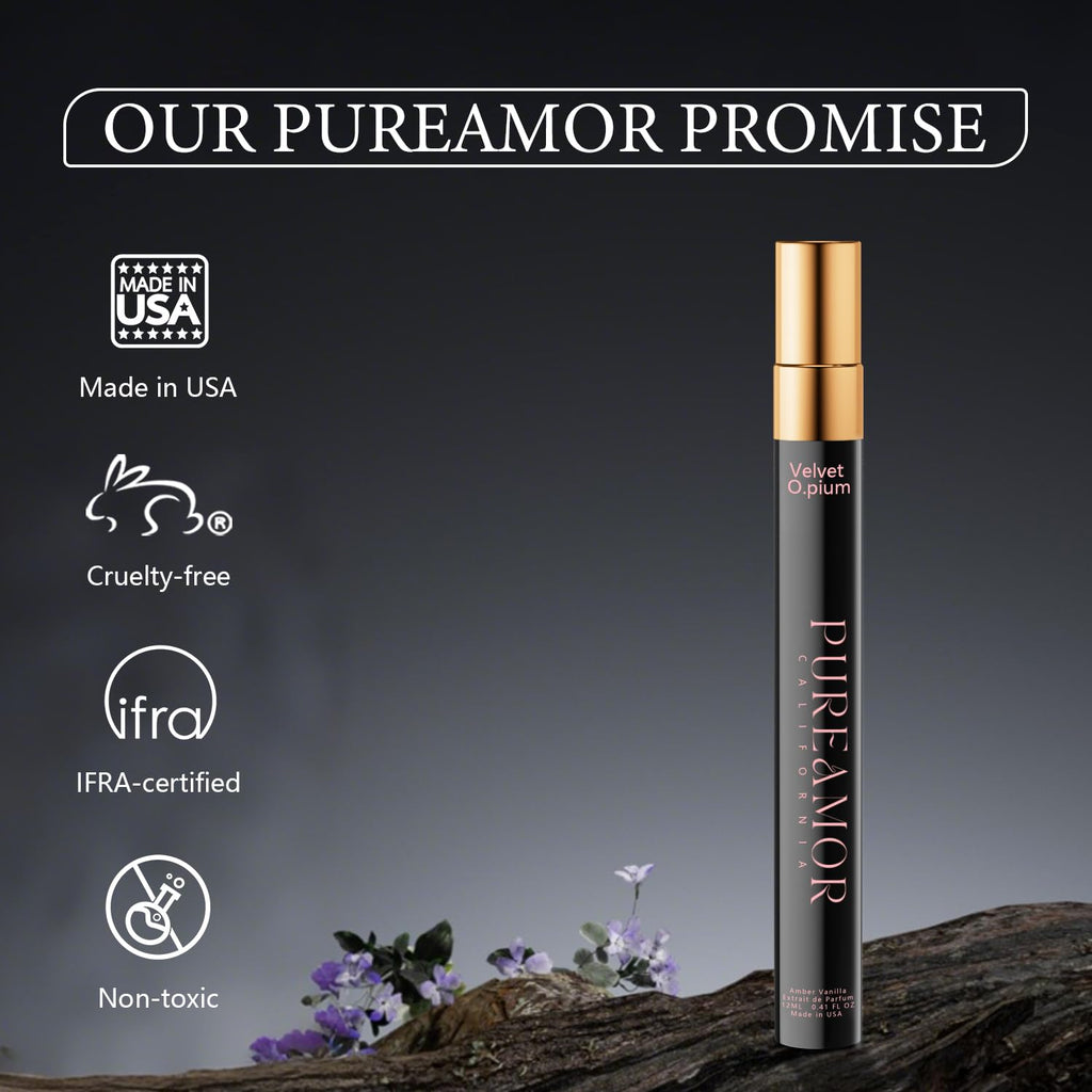 Pheromones Perfumes for Women, Amber Vanilla Extrait de Parfum Oil Spray, 12ml (0.41 fl.oz) Long-Lasting Travel Size Elegant Warm & Sweet Fragrance, Ideal Gift for Her, Made in USA