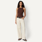 Women's High Neck Ribbed Tank Top Rich Hazel