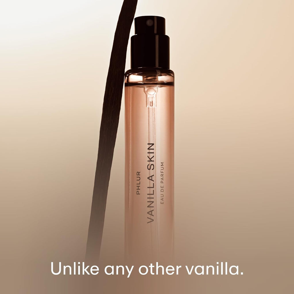 PHLUR Vanilla Skin Perfume for Women & Men, 9.5 mL – Warm Vanilla Eau de Parfum with Pink Pepper, Pink Apple, Cashmere Wood & Sandalwood Fragrance