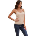 Women's Adjustable Spaghetti Strap Tank Top Beige