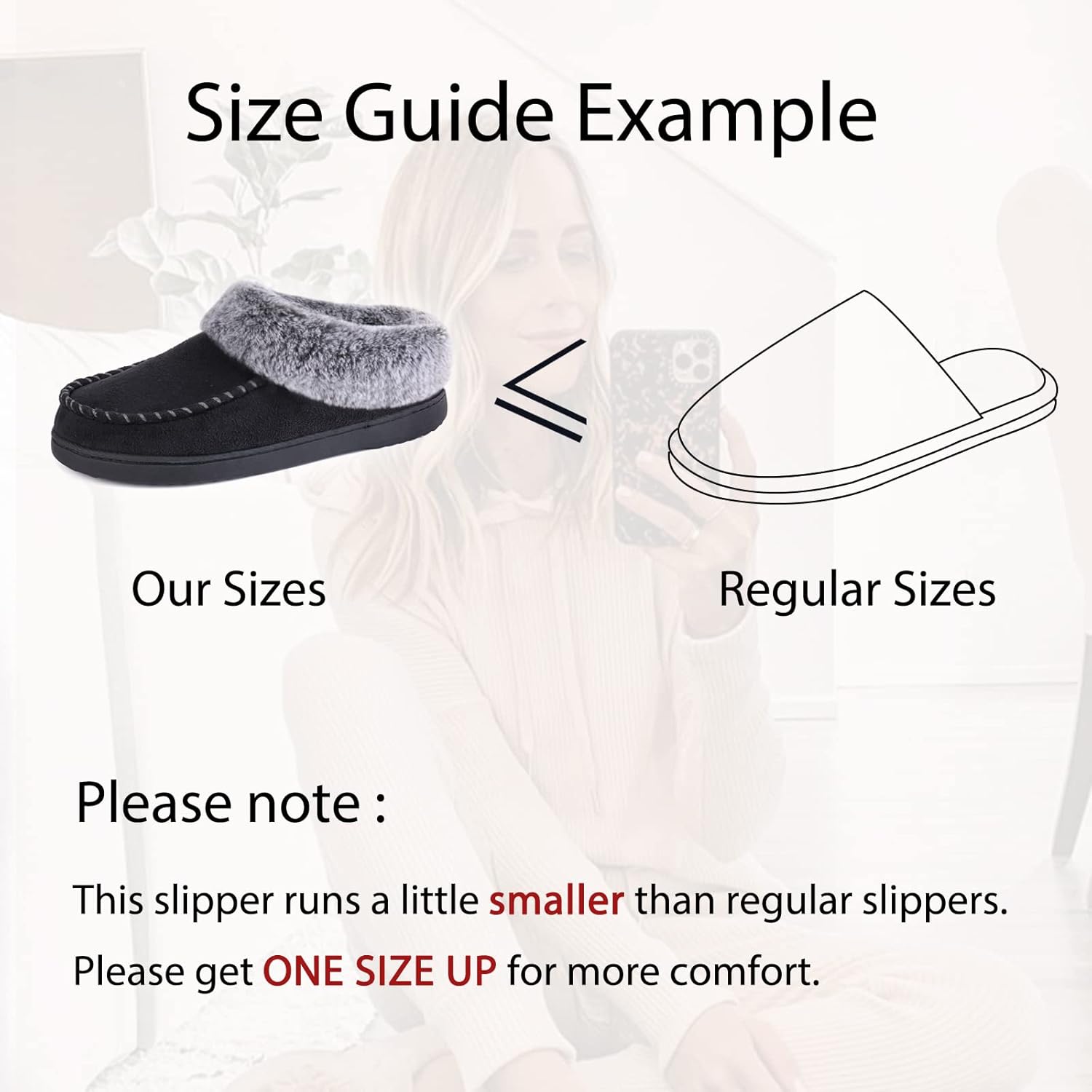 Women's Slippers Fur Black